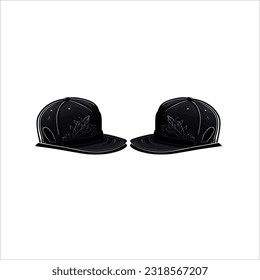 vector image of hat, lack color, white background, life style.