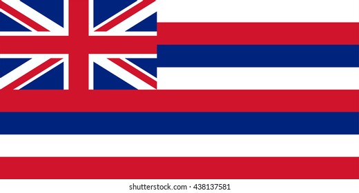 Vector image of Hawaii State flag. Ka Hae Hawaii.  Proportion1:2. EPS10.