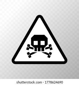 Vector image. Hazard pictogram. Image of a skull. 