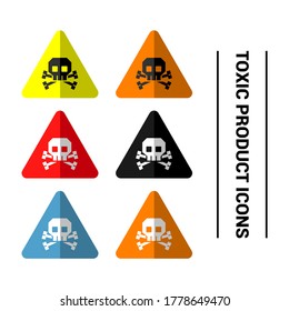 Vector image. Hazard pictogram. Image of a skull. Collection of images.