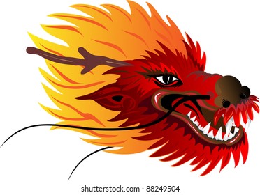 The vector image of  head of the Asian dragon