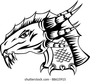 The vector image  head of  fantastic dragon