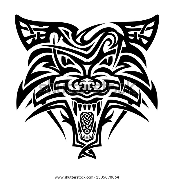 Vector Image Head Furious Wolf Forest Stock Vector (Royalty Free ...