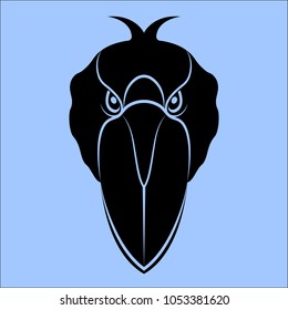 Vector image of the head of the heron bird