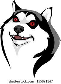 vector image of head of husky dog - Vampire