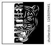 Vector image of the head of a panther. Predator of the jungle. Black leopard. Black tribal tattoo. Vector illustration.
