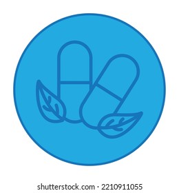 vector image health icons with blue background and dark blue lines