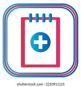 vector image health icons with white background and red and blue lines.