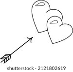 Vector image of a heart with an arrow.valentine