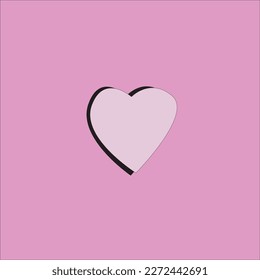 Imagen vectorial de un corazón en forma de papel cortado. Concepto de arte de sentimientos de amor. Postales delgadas y románticas con emblema pegado. Concepto de San Valentín.

