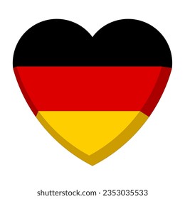 Vector Image Of A Heart From The Germany Flag. Drawing For T-shirt