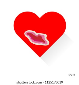 a vector image of a heart with infarcted area, on white background, myocardial infarction concept