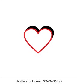 Vector image of a heart, multi colored, white background.