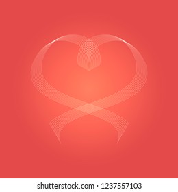 Vector image of a heart on a pink background