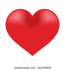 Vector image of a heart in red.