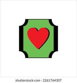 Vector image of a heart, red color, multicolored background.