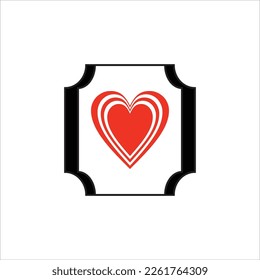 Vector image of a heart, red color, multicolored background.