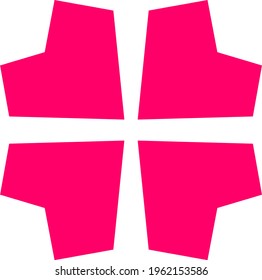 Vector image of a heart shaped like a beautiful flower or heart