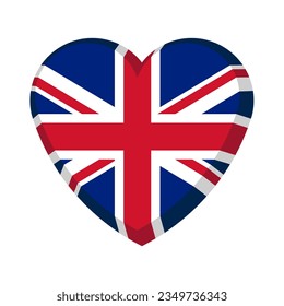 Vector Image The Heart From The UK Flag. Drawing For T-shirt