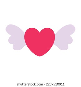 vector image hearts with wings on white background