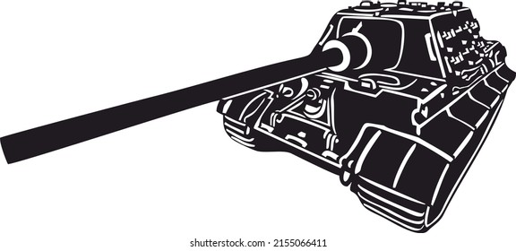 Imagen vectorial de un destructor de tanques alemanes pesados del Jagdtiger de la Segunda Guerra Mundial. 