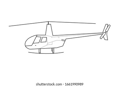 Vector Image Helicopter White Background Kids Stock Vector (Royalty ...