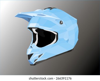 The vector image of a helmet for a driving on the motorcycle. It is executed by means of polygons, it is easily edited. It is also possible to use for animation