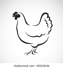 Vector image of a hen design on white background. Vector hen for your design.