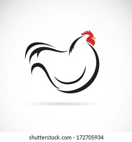Vector image of a hen on white background.  Farm Animals. 