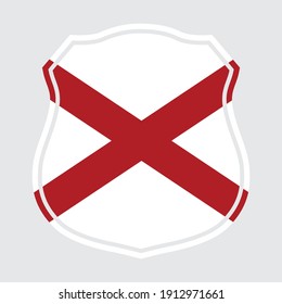Vector image of a heraldic shield with the flag of Alabama. svg