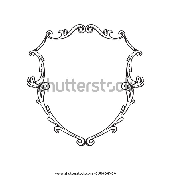 Vector Image Heraldic Shield Made Curls Stock Vector (Royalty Free ...