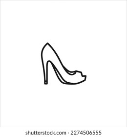 Vector image of high heels, white color, white background.