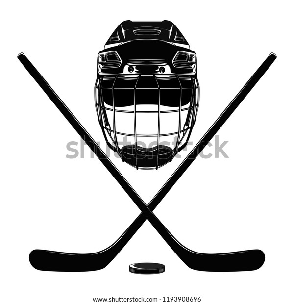 Vector Image Hockey Helmet Sticks Puck Royalty Free Stock Image