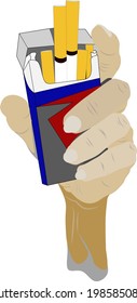 vector image of holding a cigarette
