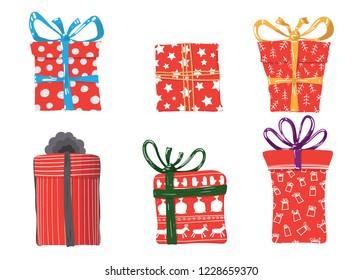 Vector image of holiday gifts for Christmas