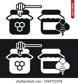 Vector image. Honey jar icon.