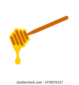 vector image of honey spoon in the form of a beehive colored isolated on white background