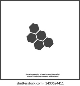 Vector image of honeycomb on white isolated background.