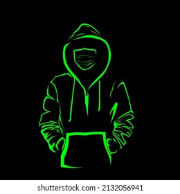 vector image of a hoodie with neon colors.
