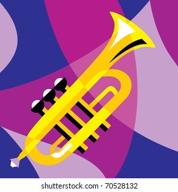 vector image horn. Stylization of color overlapping forms.