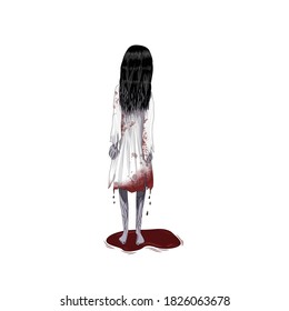 Vector Image Horrible Bloody Ghost Girl Stock Vector (Royalty Free ...