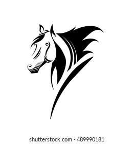 Vector Silhouette Horses Head Stock Vector (Royalty Free) 384420943 ...