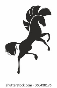vector image of horse - black silhouette animal isolated on white background
