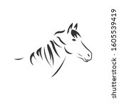 Vector image of an horse black and white. design style. animal. art. symbol. logo. Illustrator. on white background.