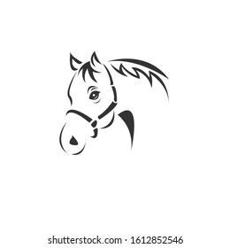 Vector image of an horse black and white. design style. animal. art. symbol. logo. Illustrator. on white background.