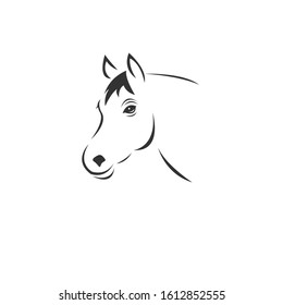 Vector image of an horse black and white. design style. animal. art. symbol. logo. Illustrator. on white background.