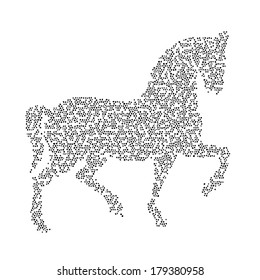 Vector image of an horse design on white background