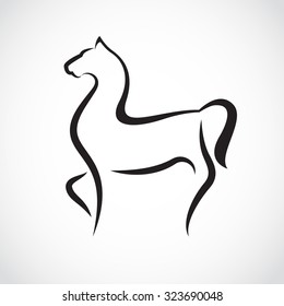 Vector image of an horse design on white background