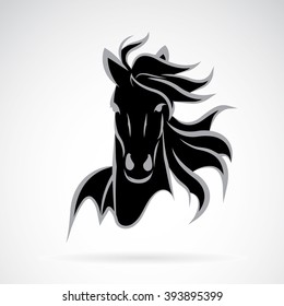 Vector image of an horse face design on white background