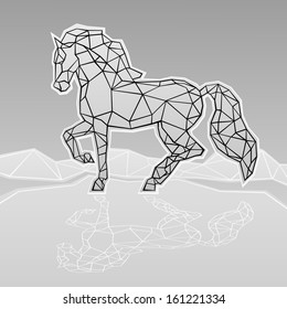 Vector image of a horse. Geometric horse.